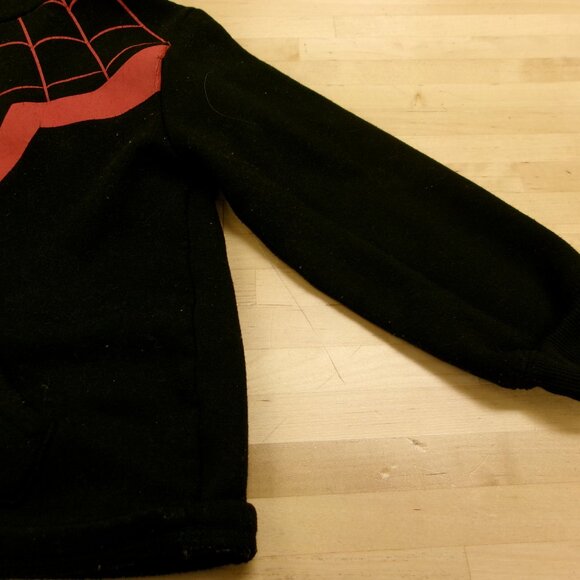 Marvel Spider-Man Miles Morales Black Pullover Hoodie Sweatshirt Boys Kids Sz 6 - Picture 3 of 8